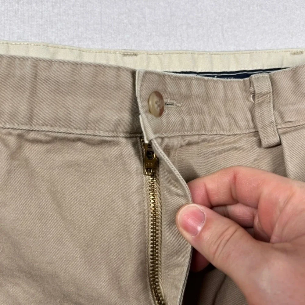 Vintage Polo Ralph Lauren Shorts Mens 38 Pleated Chino Tan Khaki Made in USA
